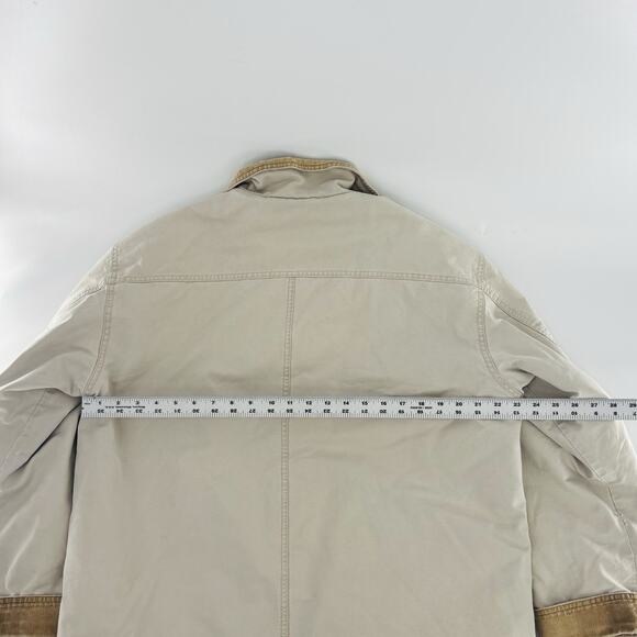 Vintage LL Bean Chore Coat Mens Size Large Beige Cotton Barn Jacket 90s Outdoor - Picture 6 of 13